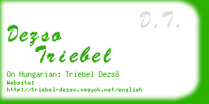 dezso triebel business card